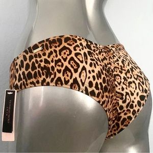 NWT Victorias Secret Leopard Ruched Back Sexy Cheeky Swim Bikini Bottoms S